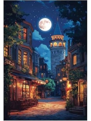 Puzzle - Dolunayda GALATA,500 Parça Puzzle, #3643