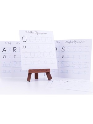 39LU Harf ve Rakamları Öğreniyorum, 12 x 13 cm Karton Çalışma Kart Seti