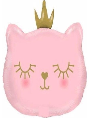 Kedi Pembe Folyo Balon