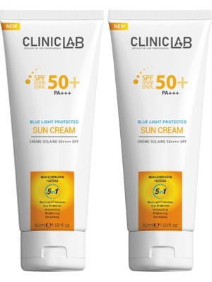 50+Spf Koruyucu Güneş Kremi 50 ml (Yeni Nesil Filtre ve Mavi Işık Korumalı) (2 Paketi)