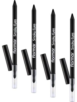 Smoky Eyes Mat Bitişli & Suya Dayanıklı Sünger Başlıklı Göz Kalemi (4 Paketi)