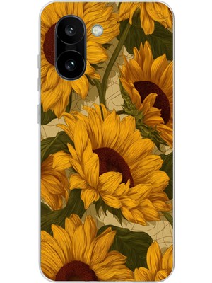 TechTree Oneplus 15R Uyumlu Altın Sarısı Ayçiçeği Bahçesi Baskılı Silikon Kılıf