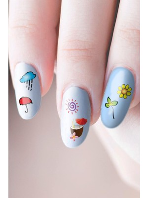 Artikel Mevsimler Tırnak Dövmesi, Tırnak Tattoo, Nail Art, Tırnak