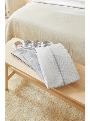 Empressco Ocean Home Textile 4 Adet Gri Balıksırtı Ayakkabı Düzenleyici Organizer Dolap Içi Seyahat Taşıma Çantası Ayakkabı Hurcu Set 22X40X9 - Fiyatı, Yorumları