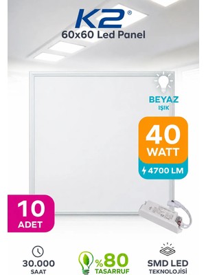 60X60 Global 48WAT Sıva Altı Ledpanel 10 Adet