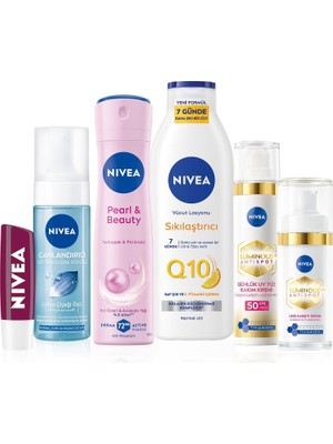 Çeyiz Seti, Vücut Losyonu 250ML,DUDAK Kremi,yüz Yıkama Köpüğü, Deodorant, Leke Karşıtı Krem ve Serum