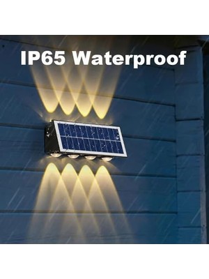 20W Güneş Enerjili Dış Mekan Bahçe Duvar Lambası - Kos Solar LED Aplik - IP65 Su Geçirmez, 3200K Gün Işığı & Dekoratif Aydınlatma (Gün Işığı)