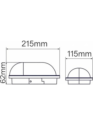 15W Siyah IP65 Oval LED Tavan ve Duvar Lambası | 1500 Lümen Beyaz Işık | Su ve Toz Geçirmez Banyo Bahçe Balkon Aydınlatma Armatürü 220V