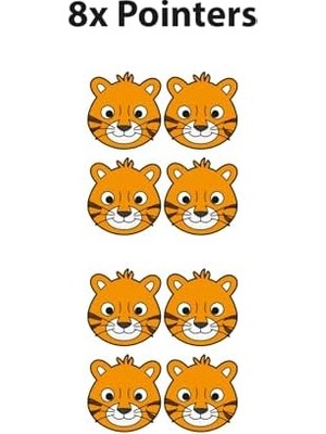 Kaplan Temalı Çocuk Boy Ölçer Duvar Stickerı – Sevimli Hayvan Figürlü Yükseklik Cetveli