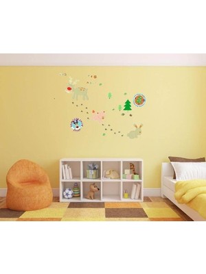 Duvar Süsü (Sticker) 2 Adet Ormanlı Desenli Pvc 48X33X0,5CM