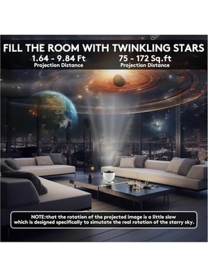 Galaksi Projeksiyon Gece Lambası, 12 Adet Hd Yansıtma Diski, Gerçek Uzay Görüntüleri, Yüksek Çözünürlük, Zamanlayıcılı Kapanma, Ayarlanabilir Parlaklık, Çocuklar Için Planetaryum Galaksi Projektörü