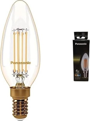 E14 LED Filament Lamba, Sarı Işık (2000K), 4W, 360 Lümen + E14 LED Filament Lamba,sarı Işık (2700K), 4W, 470 Lümen, Clear