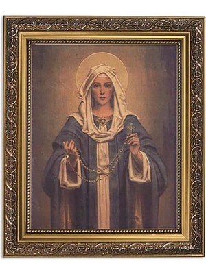 Christian Brands Ilham Verici Çerçeveli Baskı Our Lady Of The Rosary, 11WX135H, Kahverengi