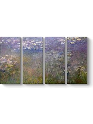Claude - Göleti Tablosu 129 x 70-4 Parçalı