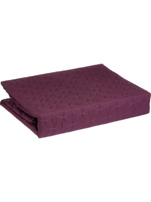 Taç Basic Düz Polyester Yatak Örtüsü, Mor, Tek Kişilik