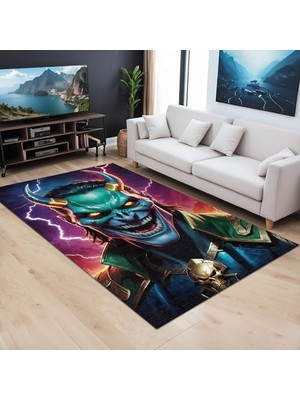Hetra Kadife Oyuncu Odası Halısı Kaymaz Pamuk Tabanlı Yıkanabilir Antibakteriyel Gamer, Gaming Halısı 160X230