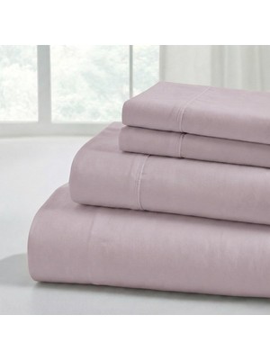 Modern Threads Yumuşak Mikrofiber Düz Çarşaflar - Lüks Mikrofiber Yatak Çarşafları - Düz Çarşaf, Derin Cepli Lastikli Çarşaf ve Yastık Kılıfları Tozlu Leylak Rengi Kral