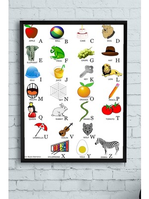 (PSTER11329) Alfabe Eğitim Çerçeveli Tablo (50X70CM)