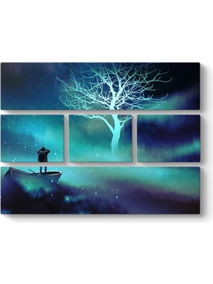 Parlayan Ağaç Tablosu 126 x 96-5 Parçalı