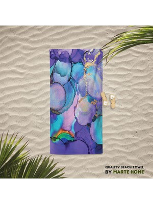 Home Purple Marble Plaj Havlusu