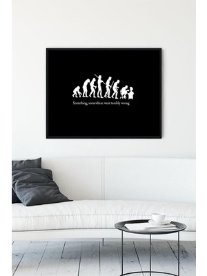 (PSTER10957) Evrim Eğlenceli Mizahi Çerçeveli Tablo (30 x 40CM)