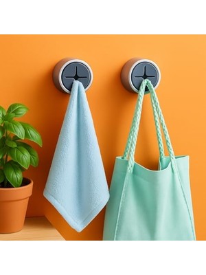 Pratik Tak-Çıkar Havlu Askısı - Kendinden Yapışkanlı, Vidalama Gerektirmez, 2’li Set – Mutfak, Banyo, Kapı Arkası Için Uygun