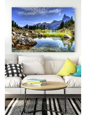 (PSTER15767) Dağ ve Göl Manzara Kanvas Tablo 2 40 x 60