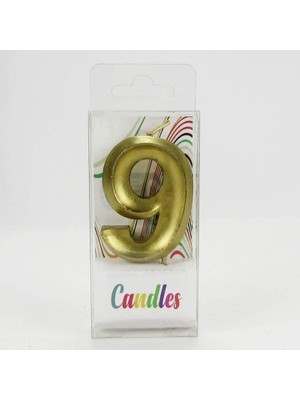 9 Dokuz Rakamlı (Altın) Mum 6.5 cm