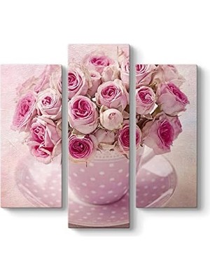 Çiçek Tablosu 96 x 90-3 Parçalı