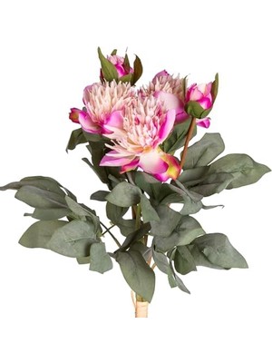 Yapay Çiçek Şakayık Demet Fuşya-Krem 60 Cm.