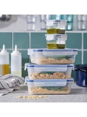 3 Adet Cam Saklama Kabı Seti 180 Ml, Kare-Vakumlu Mini Kaplar