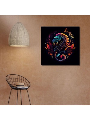 Tekli Kare Kanvas Astroloji ve Burç Tablosu Akrep Burcu 50 x 50 GARTNM8215