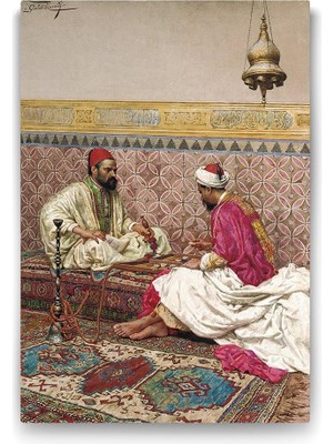 Osmanlıda Tavla Oynayanlar Tablosu - 40X60CM