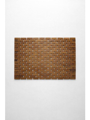 Bambu Desenli Amerikan Servis 42X28 cm Doğal Ahşap Görünümlü Kaymaz Dayanıklı Sofra Altlığı Yemek Masası Koruyucu Şık ve Modern Tasarım