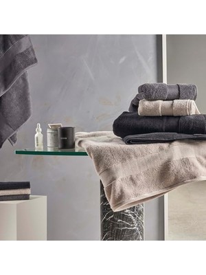Premium Pamuk 85X150 cm Banyo Havlusu Siyah