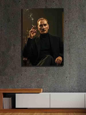 Ultra Yüksek Baskı Kaliteli Atatürk Kanvas Tablo |%100 Pamuk Kumaş | Evinize Estetik Duvar Dekorasyonu