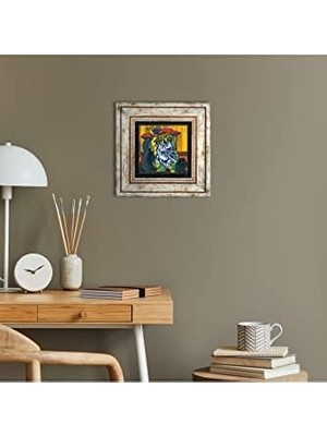 Picasso Ağlayan Kadın Taş Duvar Tablosu - Çerçeveli Taş Tablo - Dekoratif Duvar Sanatı - Modern Ev ve Ofis Duvar Dekoru K1-304