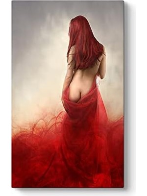 Kırmızı Soyut Nü Tablo 80 x 140