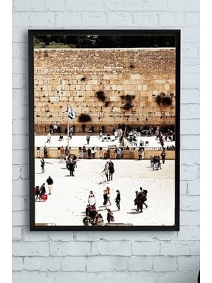 (PSTER9748) Ağlama Duvarı Kutsal Mekan Çerçeveli Tablo (50X70CM)