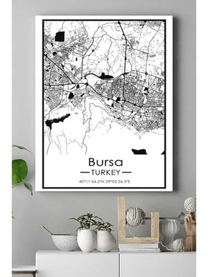 (PSTER18619) Harita Dekoratif Tasarım Kanvas Tablo 50 x 70