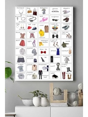 (PSTER16291) Kıyafetler Eğitim Kanvas Tablo 21 x 30