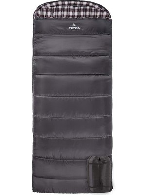Teton Sports Fahrenheit Standart Uyku Tulumu; Aile Kampı Için Harika, Gri Pamuk Astar, 203 cm x 83 Cm, Normal / 0F/-18C Sol Fermuar