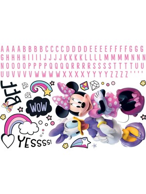 RMK5156GM Minnie Mouse Soy ve Yapıştır Alfabeli Dev Duvar Çıkartmaları