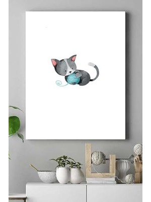 (PSTER16553) Kedi Çocuk Odası Kanvas Tablo 5 30 x 40