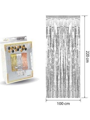 Lüks Kapı Perdesi Gümüş 100 * 220 cm M152, 465758765457645