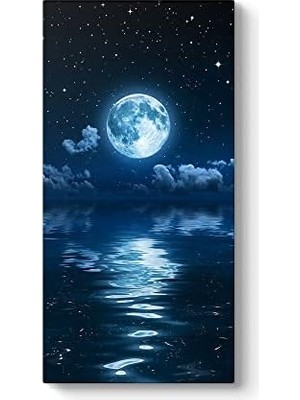 Mavi Dolunay Tablosu 70 x 140