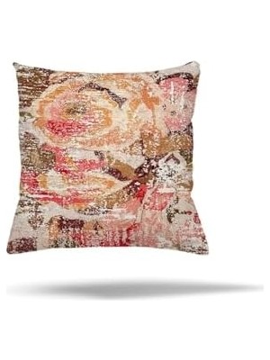 Pelangi Patchwork Çiçek Desen Etnik Gizli Fermuarlı Yastık Kılıfı Kırlent Kılıfı Koltuk Yastık Kılıfı, Yavru Ağzı 45 x 45