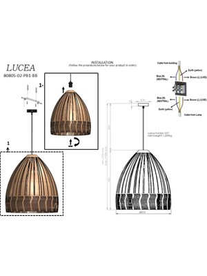 Corde Bamboo Tekli Avize
