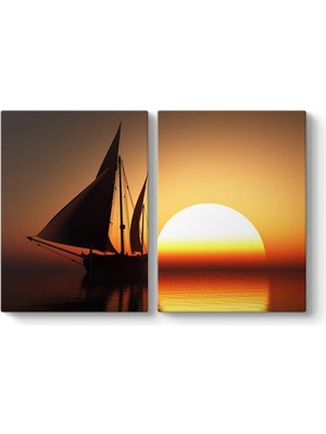 Yelkenli Gemi Tablosu 103 x 70-2 Parçalı