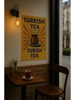 Tablo (Mdf) Tek Parça Retro Tasarım (Turkısh Tea) 20CM x 30CM